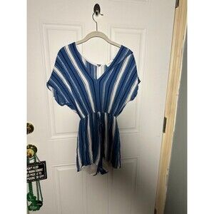 Everly Blue Striped Romper